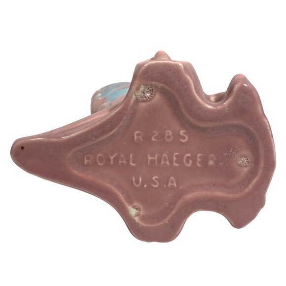 Royal Haeger Early Mauve Agate 9" x 7" Swan Pillow Vase Gorgeous Glazes USA - Picture 8 of 9